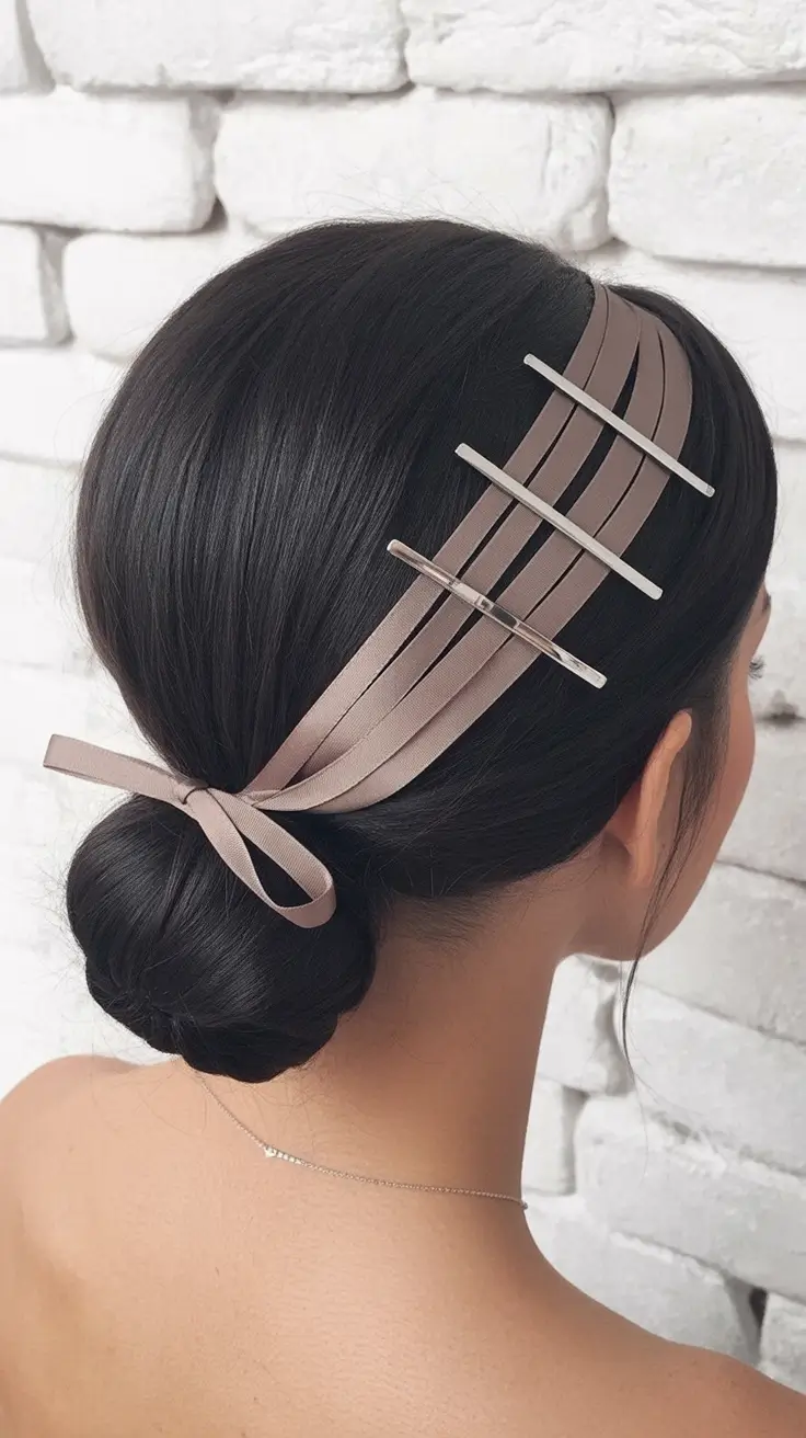 Easy Bun Hairstyles 2026 Satin Ribbon Low Bun