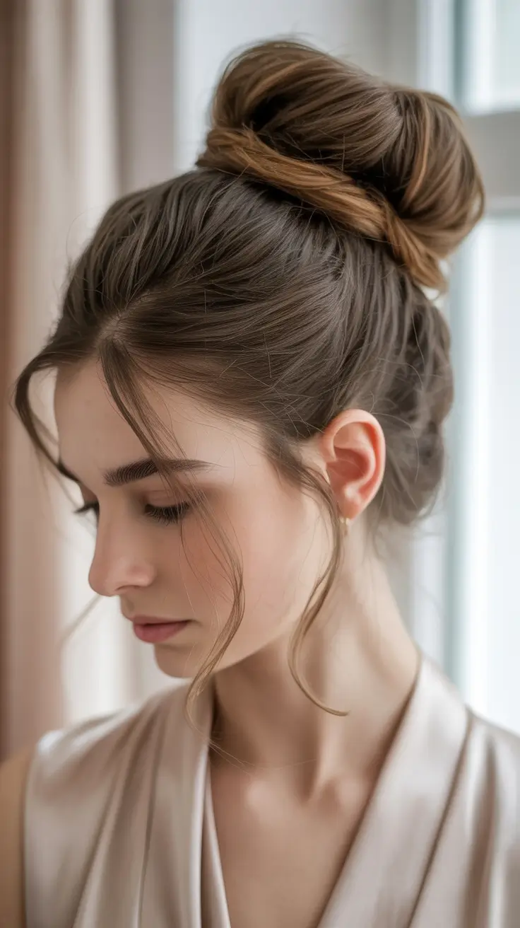 Easy Bun Hairstyles 2026 Soft Wrapped High Bun