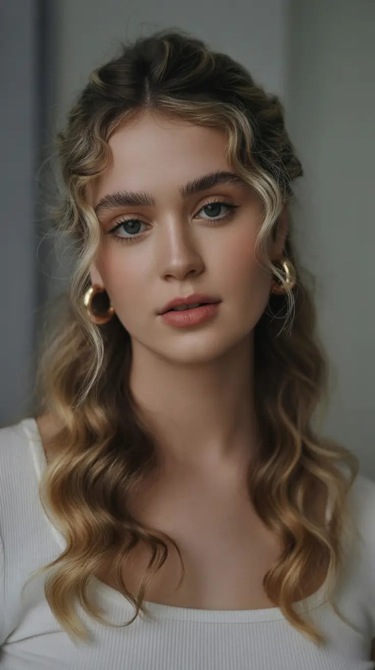 half up half down hairstyles Soft Face-Framing Curl Lift