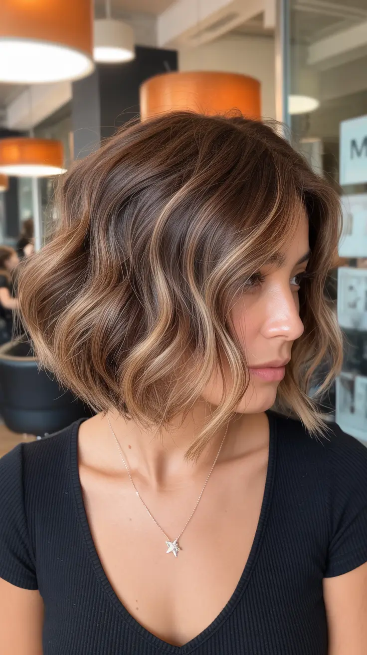 Haircut ideas for wavy hair 2026 Soft Wavy Bob With Lived-In Dimension