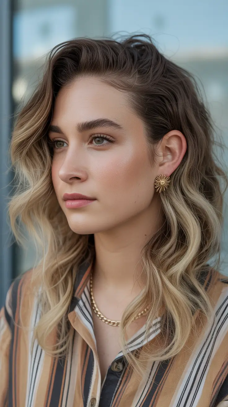Haircut ideas for wavy hair 2026 Relaxed Side-Swept Waves With Soft Elongation