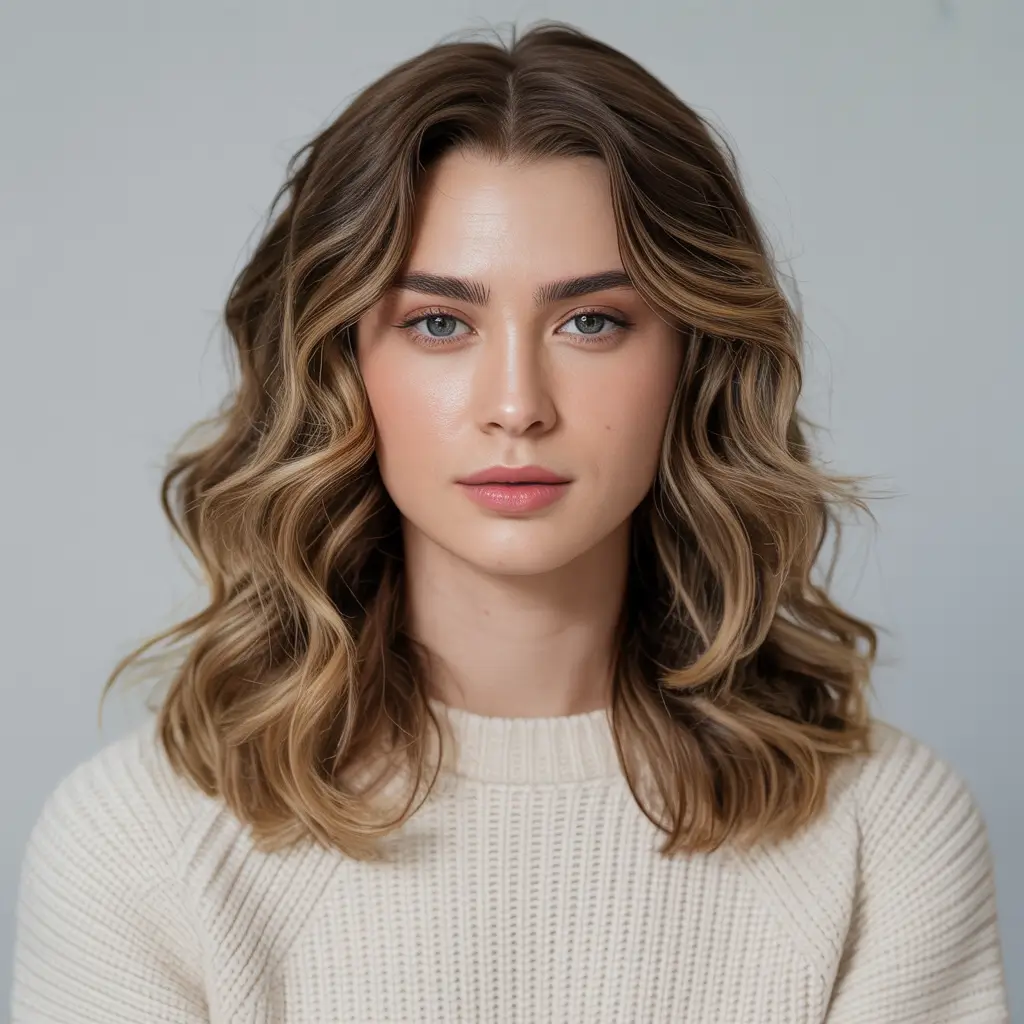 Haircut ideas for wavy hair 2026 Soft Mid-Length Wavy Cut With Gentle Contour Layers
