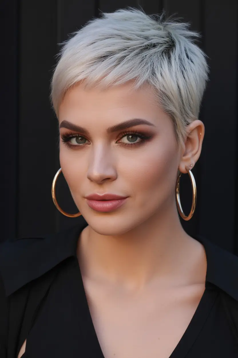 Hairstyle ideas for women 2026 Platinum Cropped Pixie
