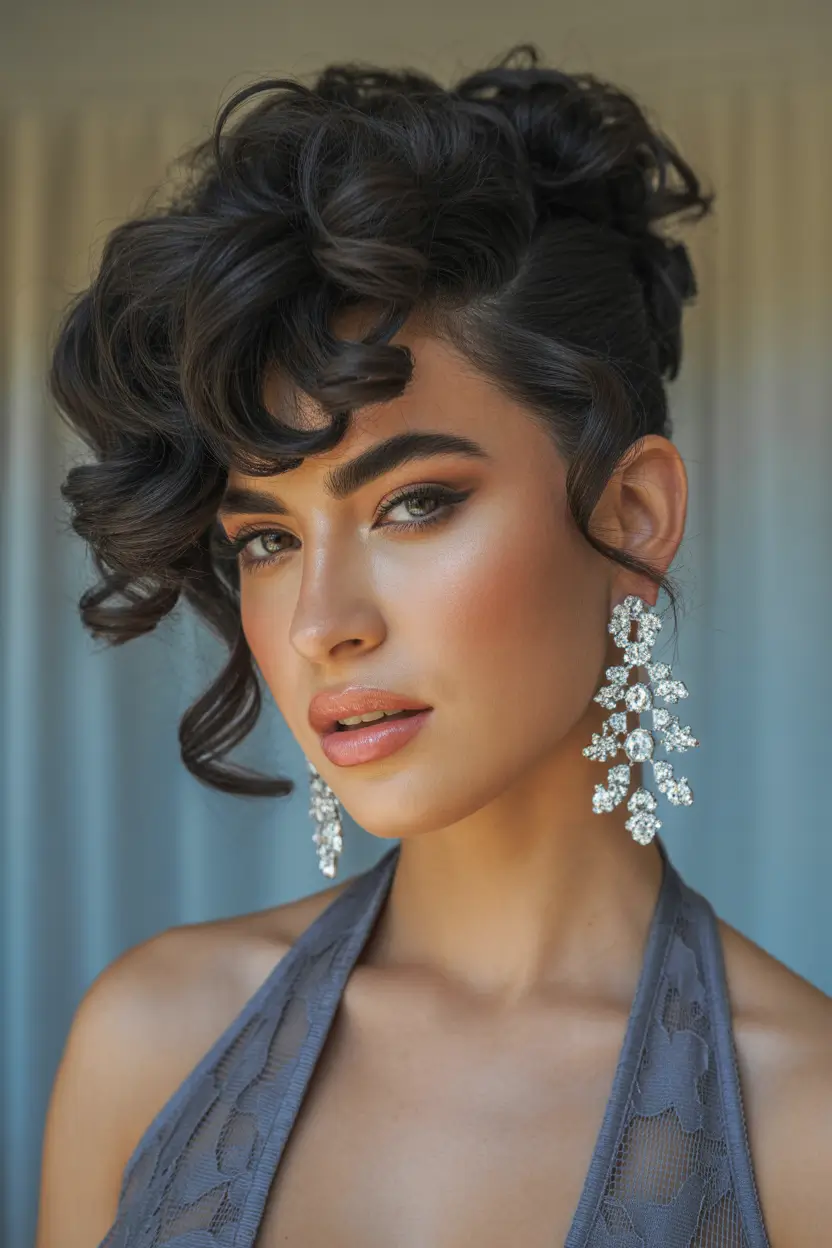Hairstyle ideas for women 2026 Curly Updo Wedding Style