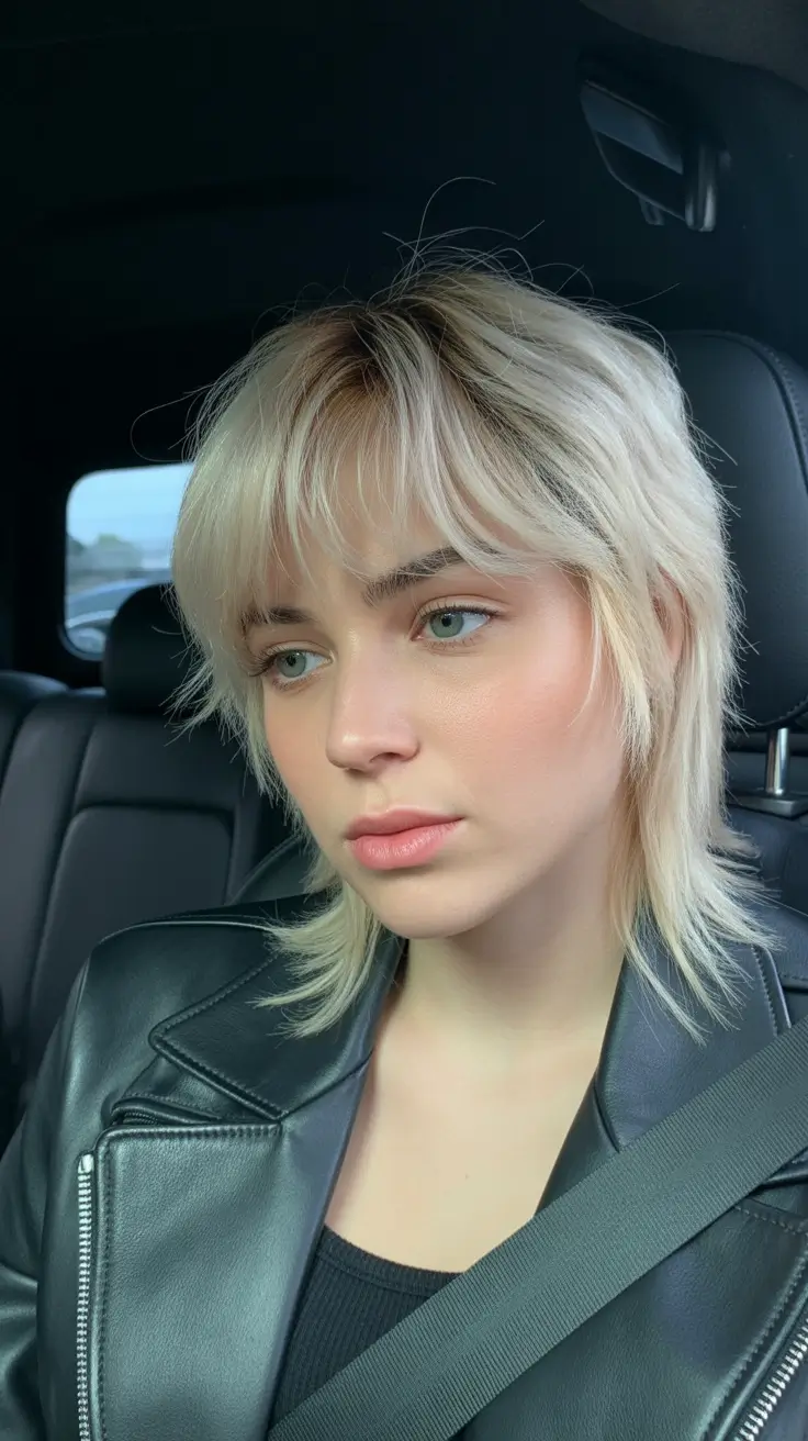 Hairstyle ideas for women 2026 Shaggy Blonde Mullet