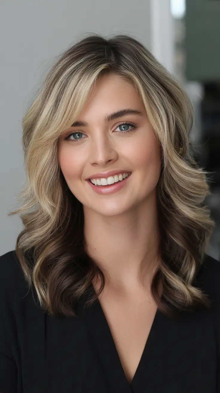 Latest haircut styles 2026 Soft Blonde Waves With Lived-In Layers