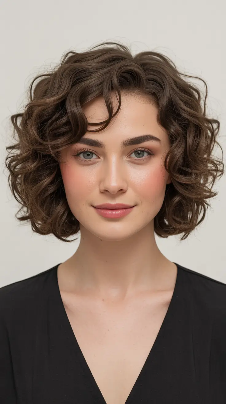 bob haircut styles 2026 Soft Curly Bob with Natural Bounce