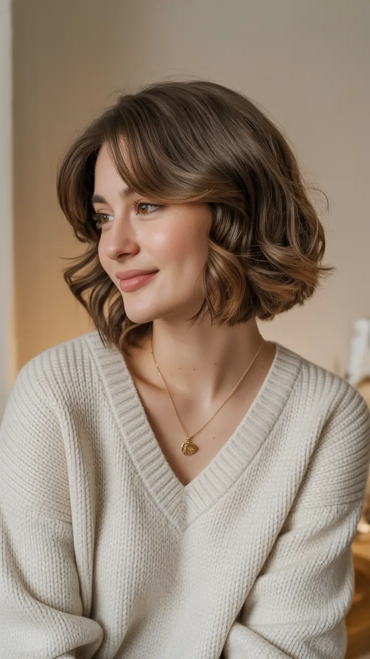 bob haircut styles 2026 Curl-Enhanced Bob with Rounded Silhouette