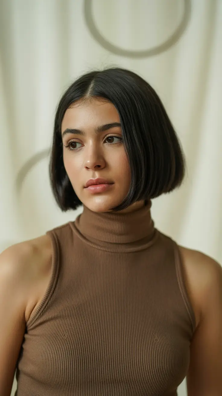 bob haircut styles 2026 Classic Sleek Micro Bob with Clean Edges