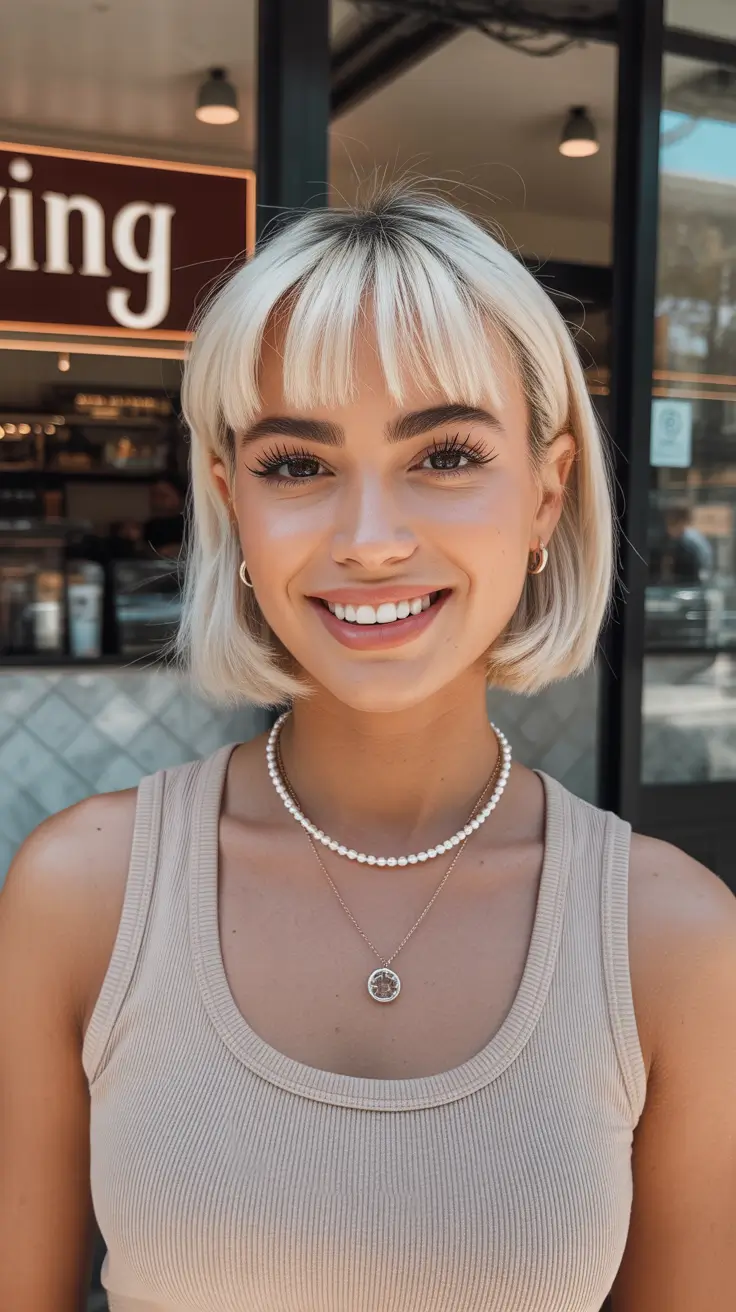 bob haircut styles 2026 Classic Bob with Fresh Blunt Fringe