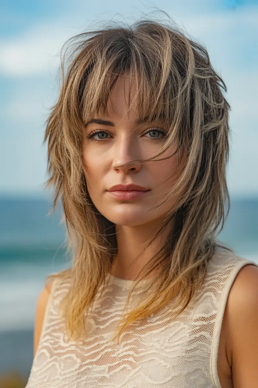 Modern Wolf Haircut 2026 — Beach-Breeze Wolf With Sun-Softened Ends