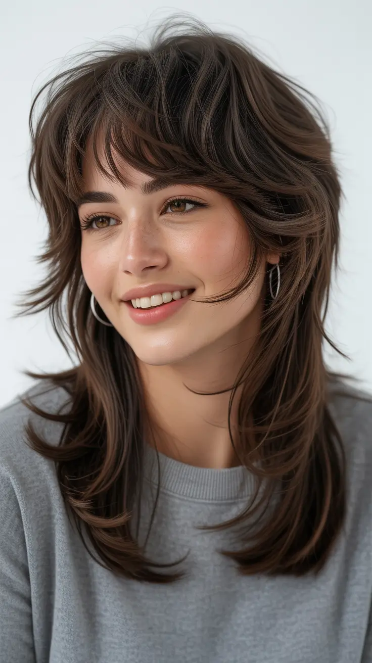 Modern Wolf Haircut 2026 — Velvet Espresso Wolf With Silky Layer Flow