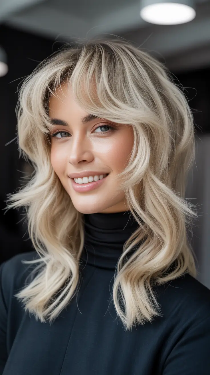 Modern Wolf Haircut 2026 — Soft Blonde Wolf With Airy Waves