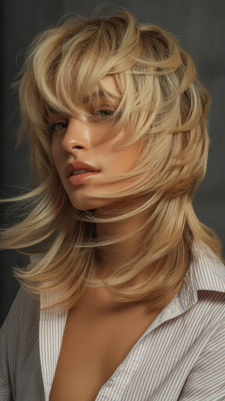 Modern Wolf Haircut 2026 — Windswept Long Wolf With Sculpted Strands