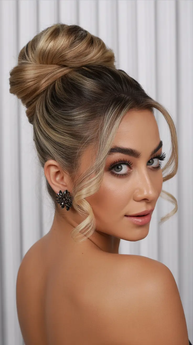 Simple hairdos for 2026 Twisted Volume Bun With Romantic Curls