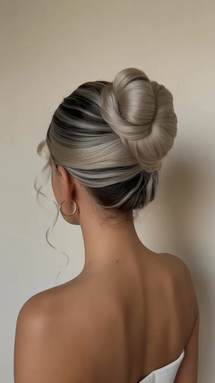 Simple hairdos for 2026 Twisted Rosette Bun With Dimensional Highlights