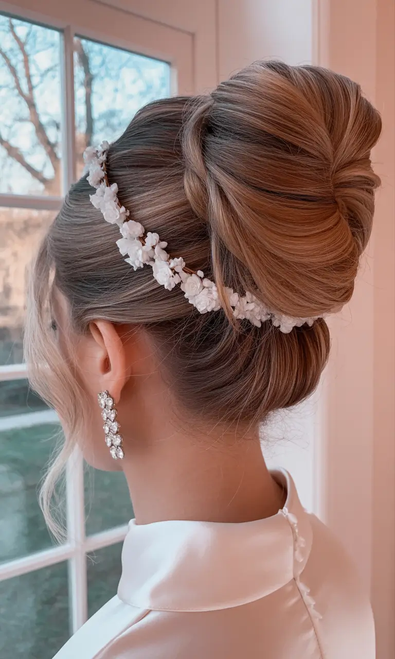 Simple hairdos for 2026 Modern Bridal Roll With Soft Petals