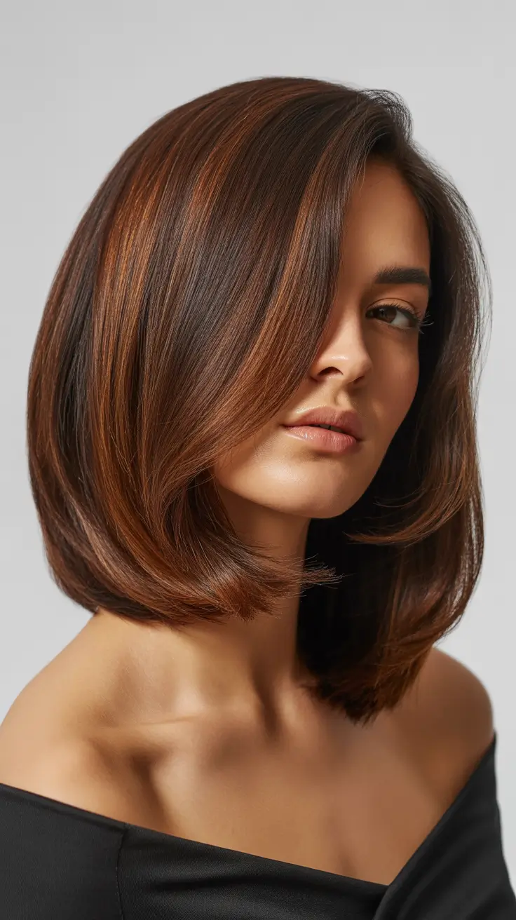 Stylish bob cuts for women 2026 Burnt Copper Angled Bob