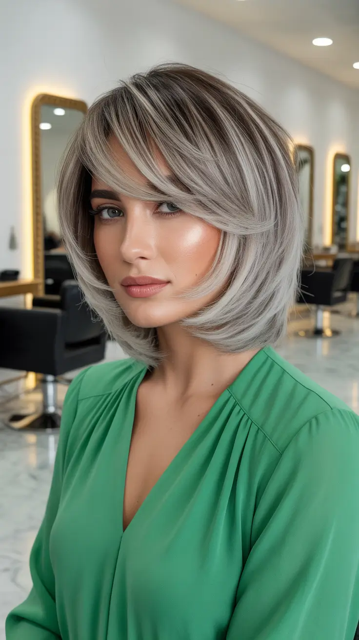 Stylish bob cuts for women 2026 Silver Layered Bob