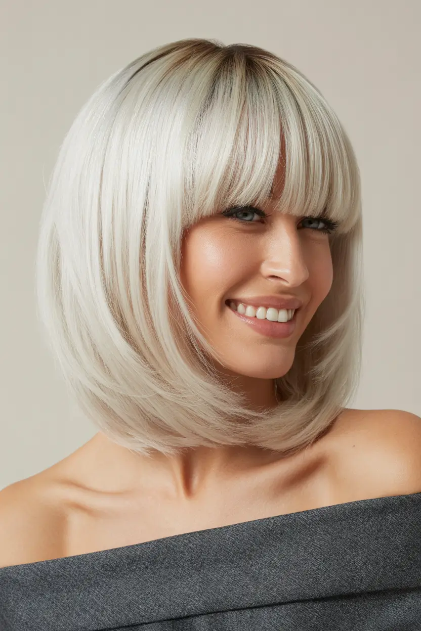 Stylish bob cuts for women 2026 Voluminous Platinum Bob