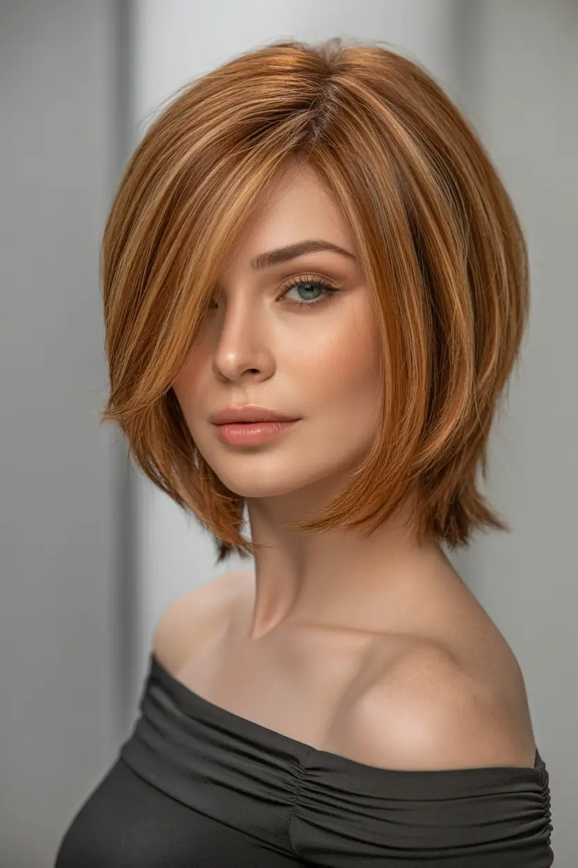 Stylish bob cuts for women 2026 Warm Honey Layered Bob