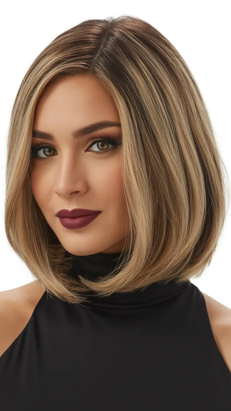 Stylish bob cuts for women 2026 Golden Caramel Polished Bob