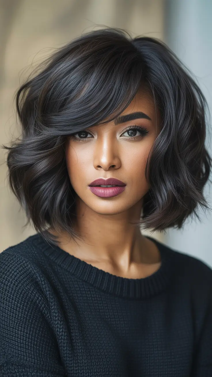 Stylish bob cuts for women 2026 Textured Shaggy Brunette Bob