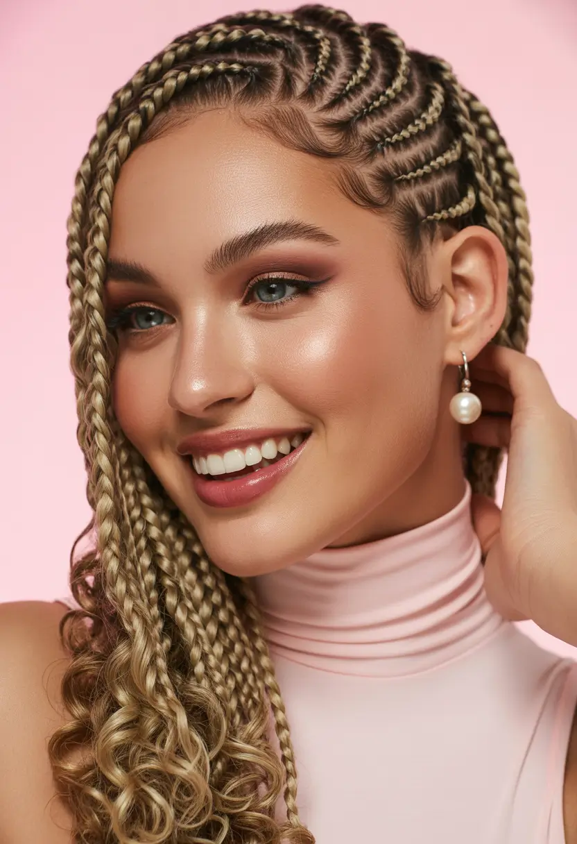 Stylish braid styles 2026 Cornrow Curly Braids