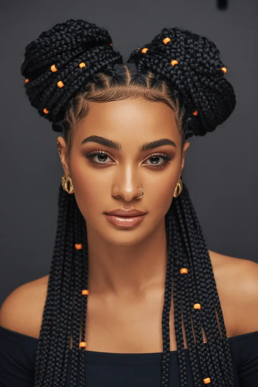Stylish braid styles 2026 Braided Bun Cornrows