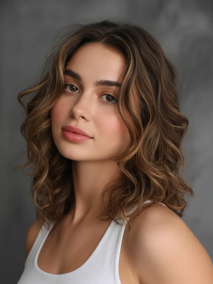 Trendy hairstyles for thick hair 2026 Soft Wavy Mid Length