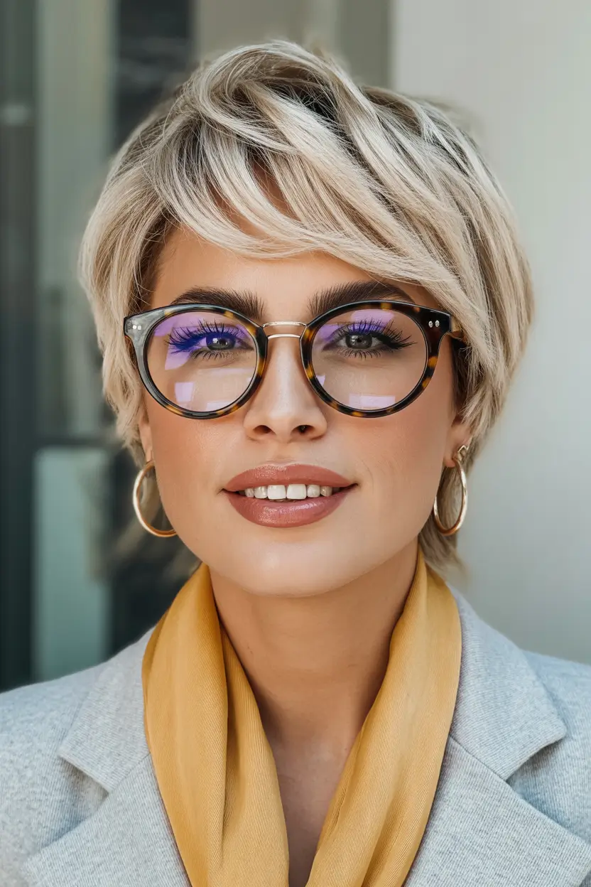 Trendy hairstyles for thick hair 2026 Blonde Pixie