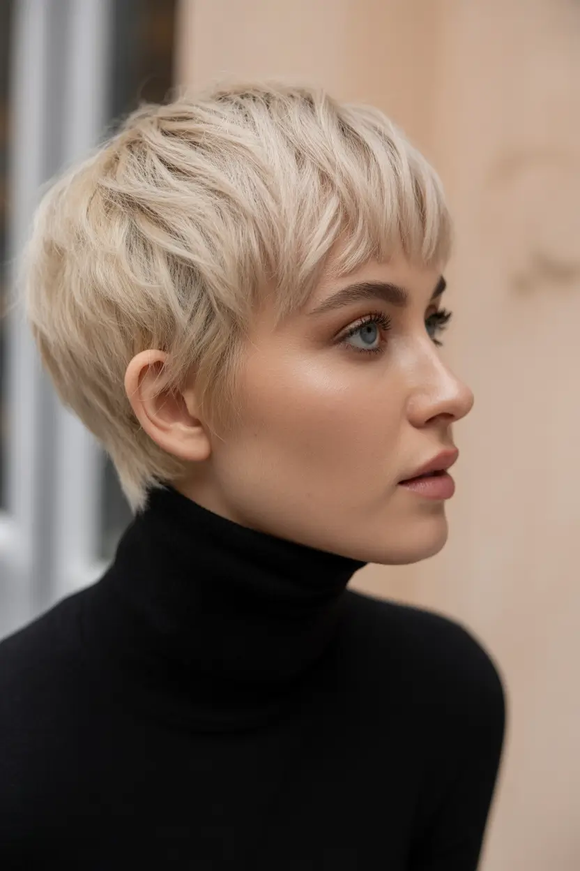 Trendy hairstyles for thick hair 2026 Short Blonde Pixie