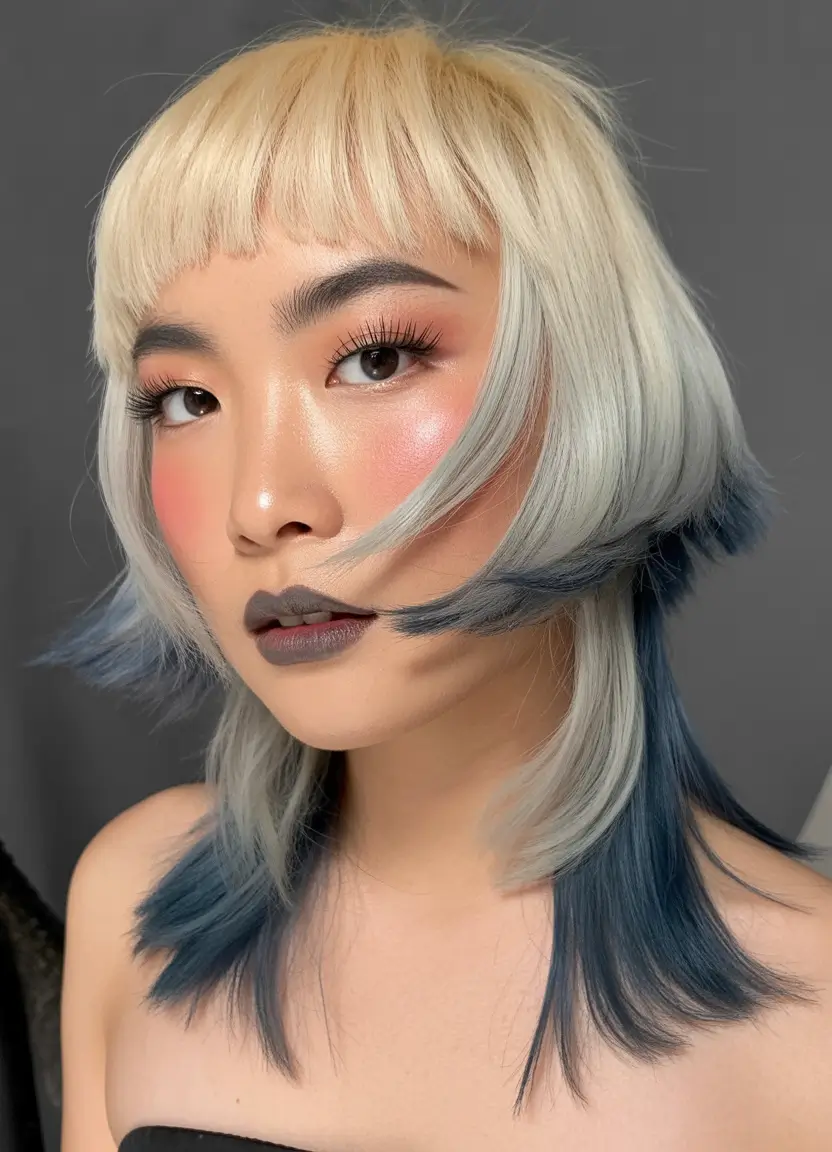 Trendy jellyfish haircut 2026 Graphic Platinum Jellyfish With Razor-Cut Precision