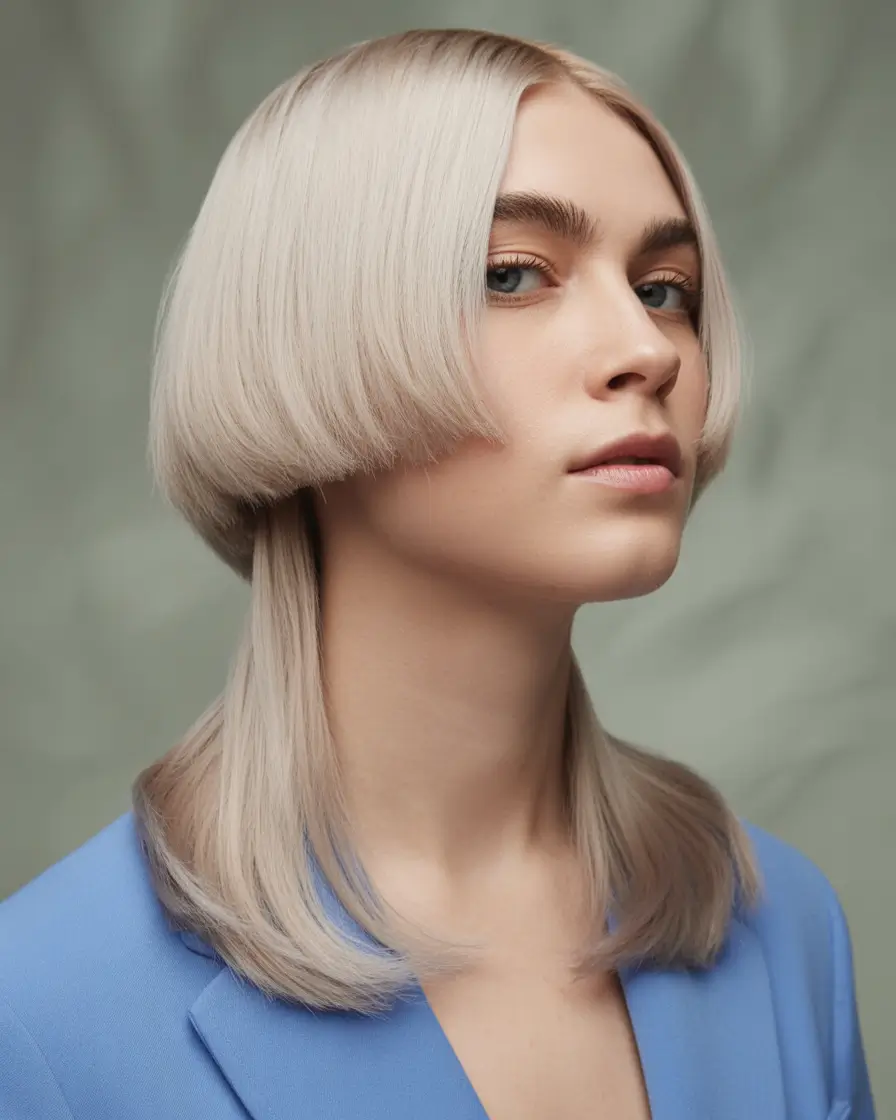 Trendy jellyfish haircut 2026 Minimalist Platinum Jellyfish With Sculpted Form