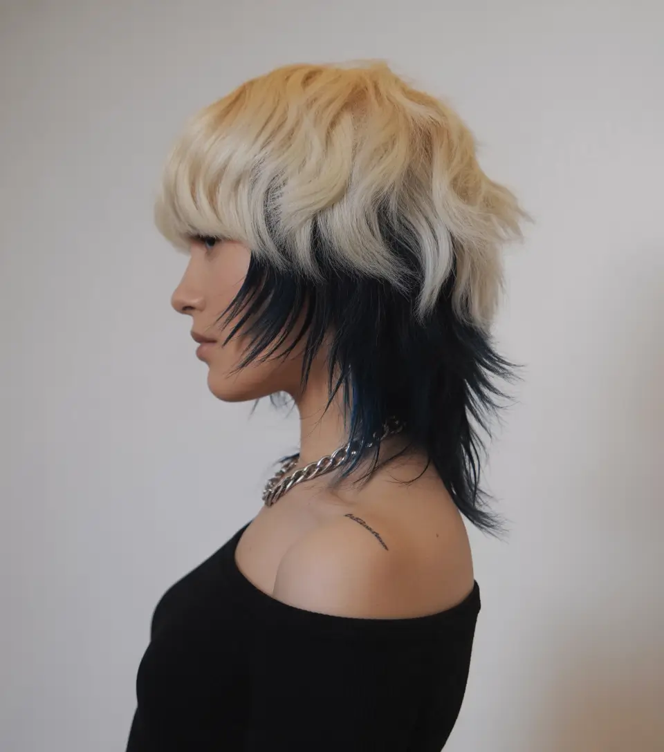 Trendy jellyfish haircut 2026 Two-Tone Jellyfish With Sharp Wolf Energy