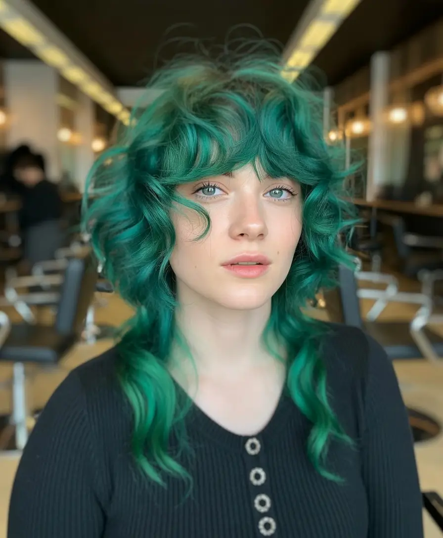 Trendy jellyfish haircut 2026 Emerald Jellyfish Layers With Natural Curl Definition