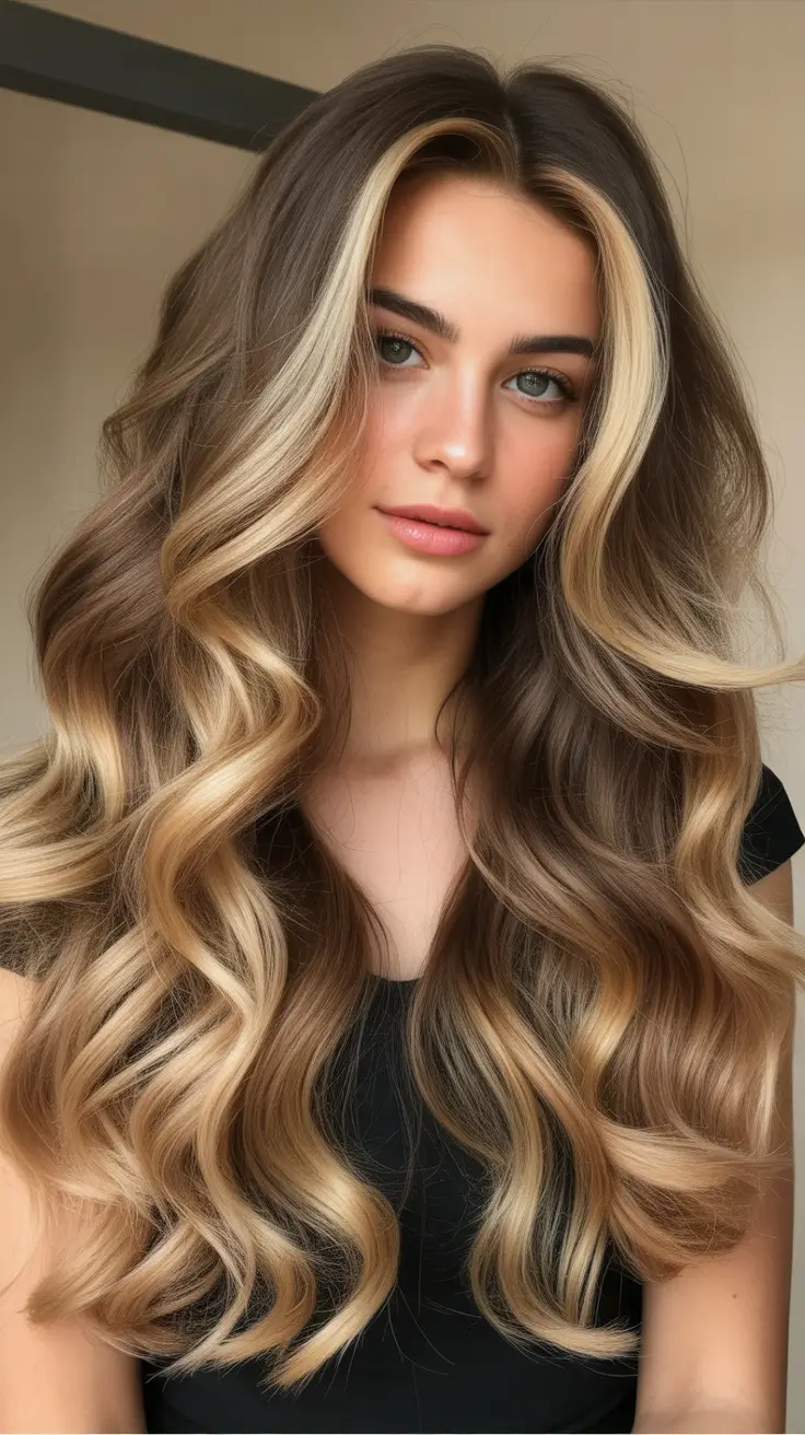 Trendy long hairstyles 2026 High-Contrast Blonde Money Pieces With Luxe Waves