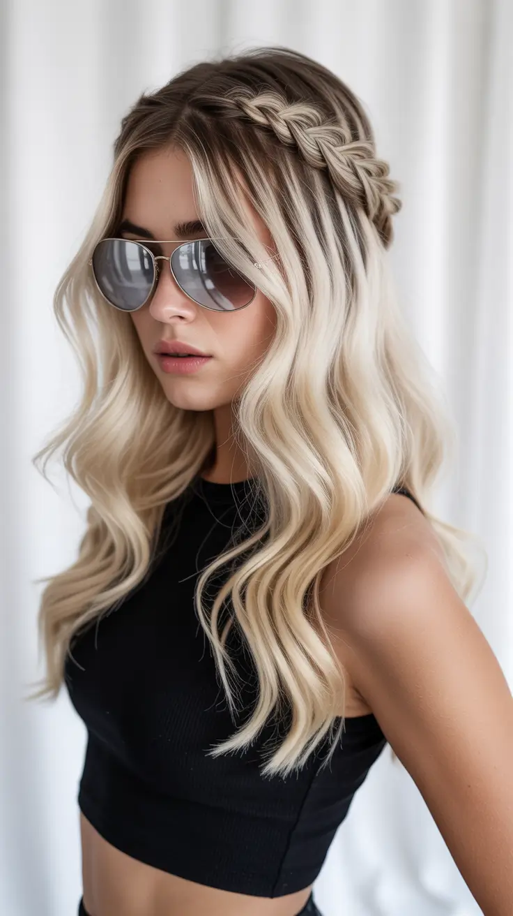 Trendy long hairstyles 2026 Side Braided Waves