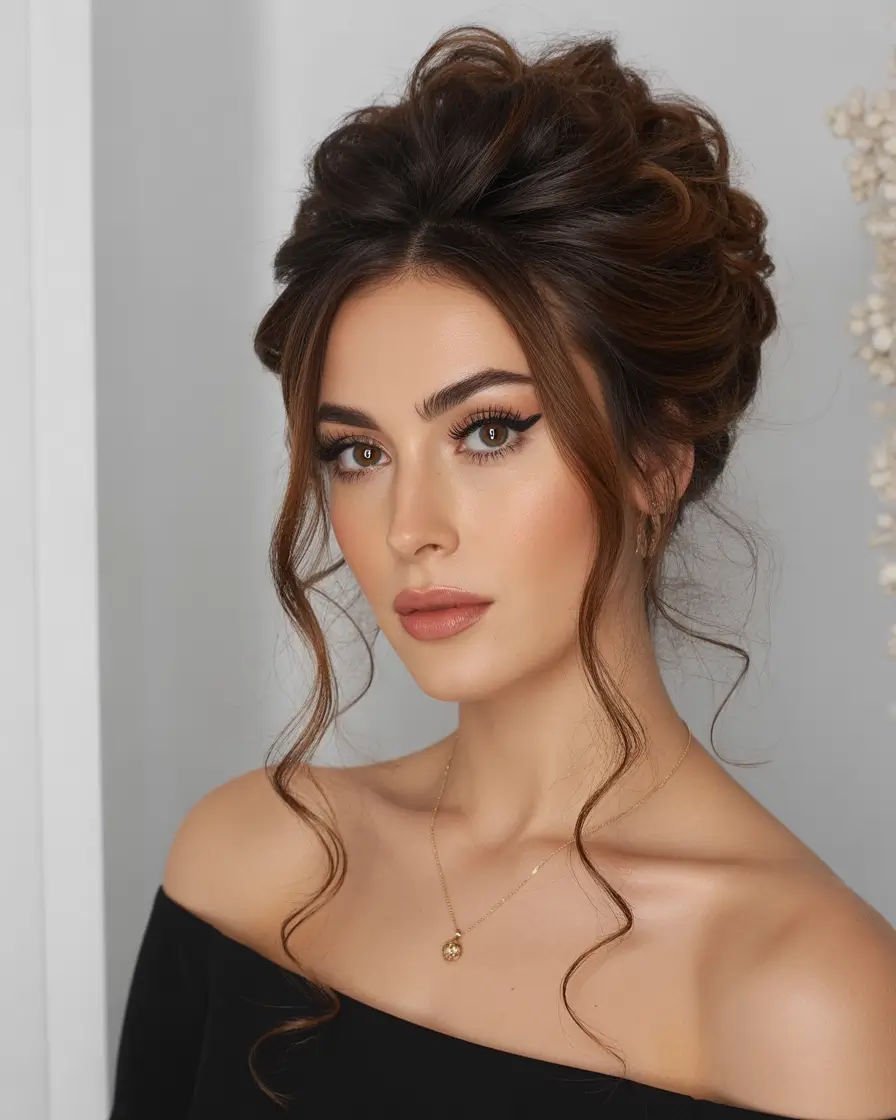 Trendy long hairstyles 2026 Boho Braided Updo