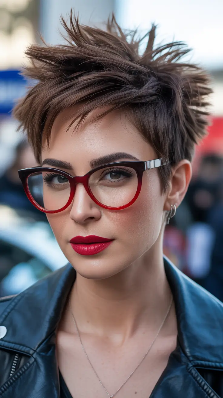 pixie haircut Short Spiky Brunette With Attitude