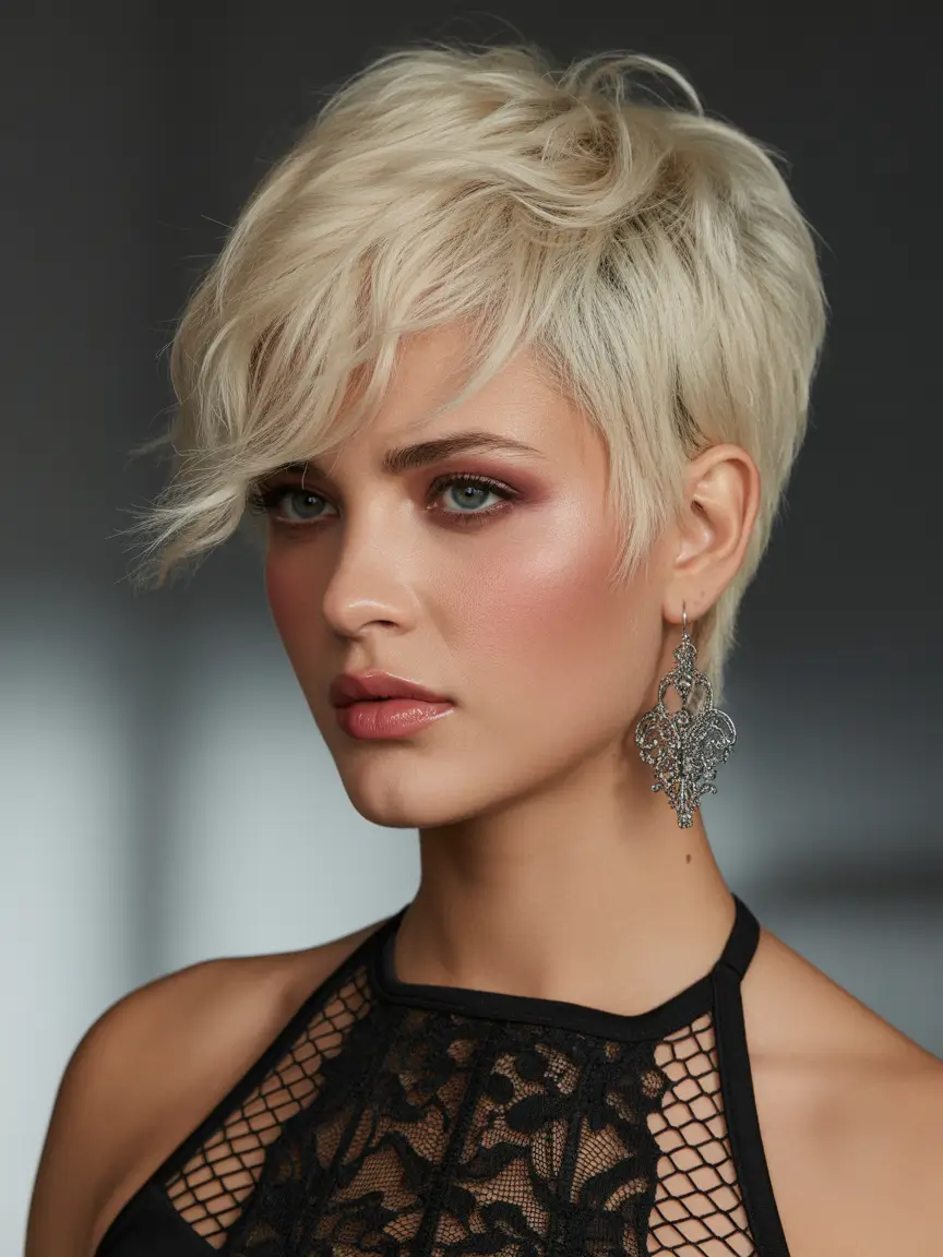 pixie haircut Silky Black Pixie With Tapered Contour