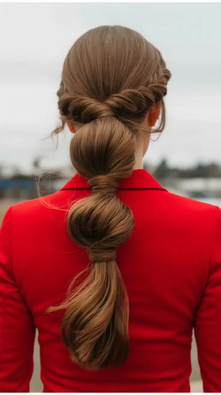 Trendy ponytail hairstyle ideas 2026 Structured Bubble Ponytail With Wrapped Details