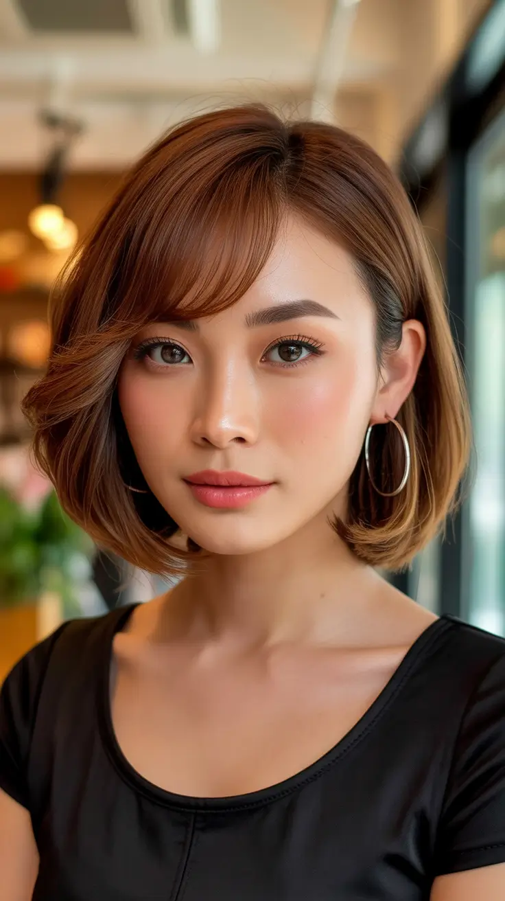 Trendy side part hairstyle ideas 2026 Soft Side-Part Bob With Wispy Bangs