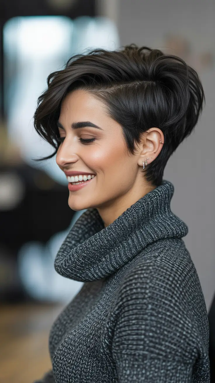 Trendy side part hairstyle ideas 2026 Sleek Side-Part Undercut Pixie