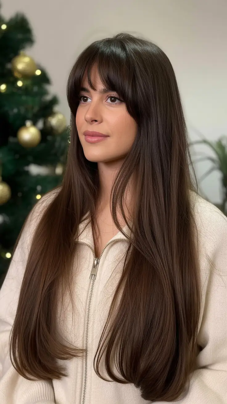 Versatile long haircuts 2026 Long Sleek Cut With Soft Curtain Bangs