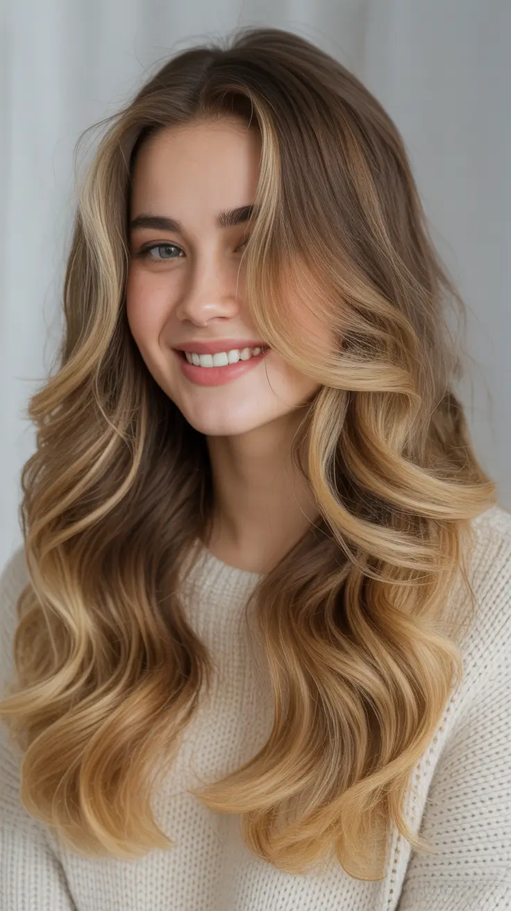 Versatile long haircuts 2026 Honey Waves With Spring Lit Dimension