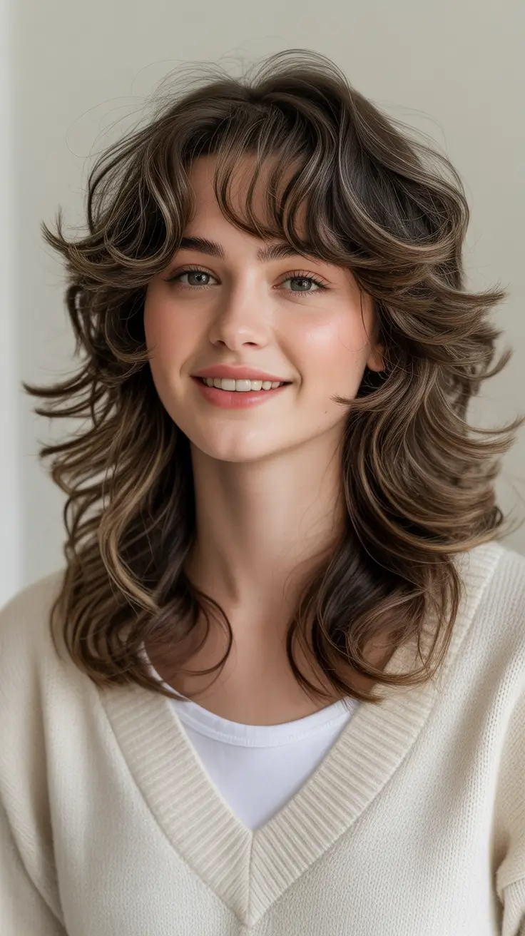 Versatile long haircuts 2026 Textured Soft Wolf Layers With Wispy Energy