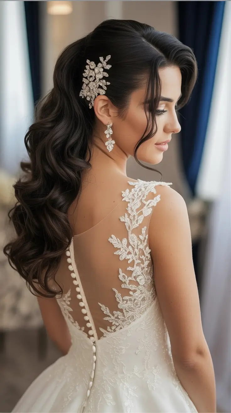 Wedding hair ideas 2026 - Voluminous Curly Half-Up Bridal Style