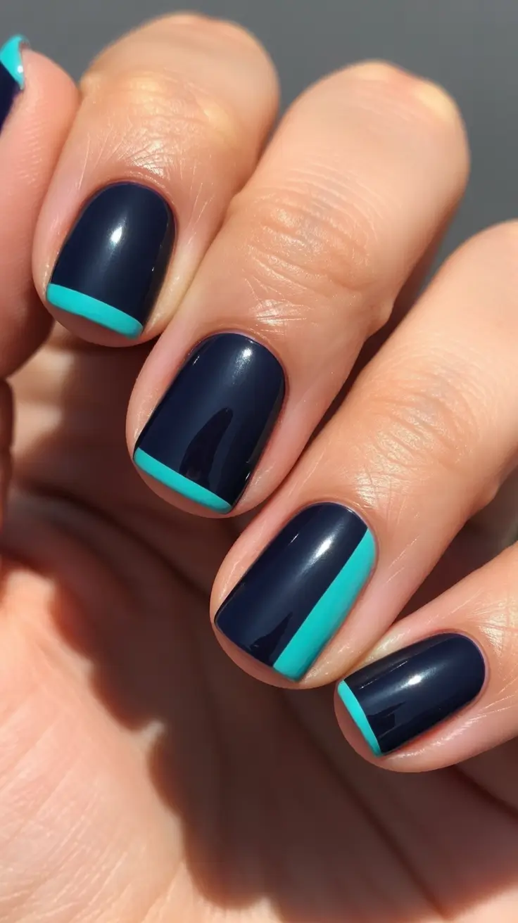 blue nails inspiration 2026 Navy Tiffany Short