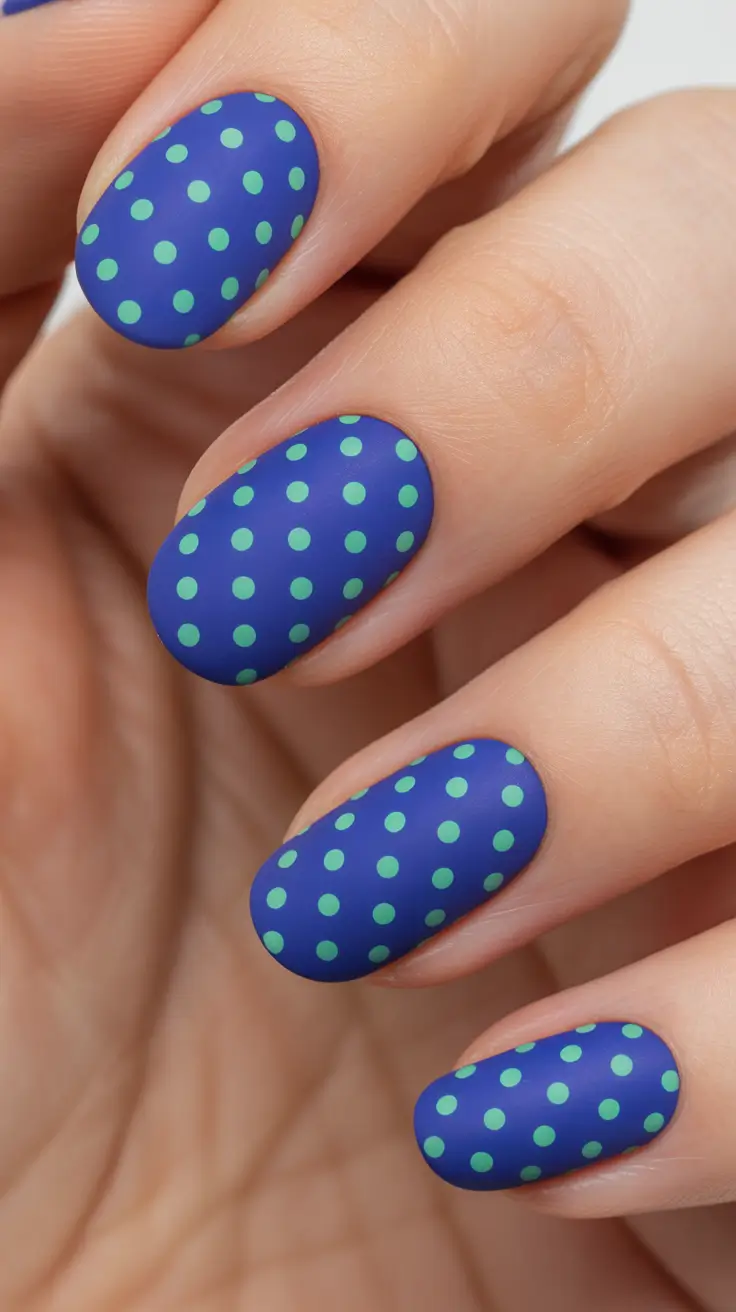 blue nails inspiration 2026 Cute Polka Dots